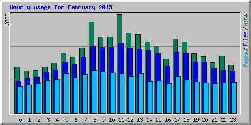 Hourly usage for February 2015